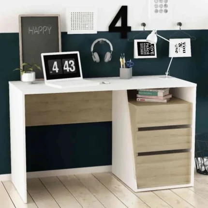 QUERCUS – White & Oak Brown Modern Computer Table